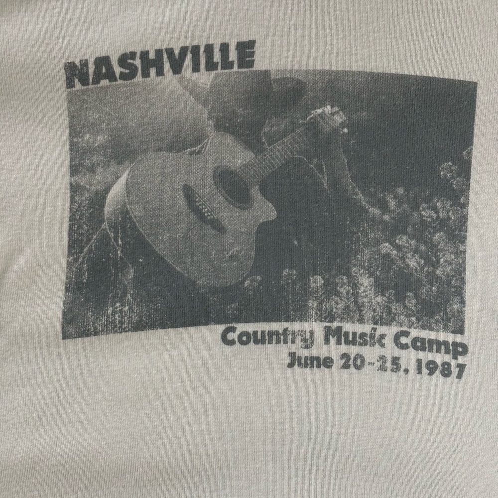Nashville Country Music Camp Graphic Short Sleeve Tee - White/Gray